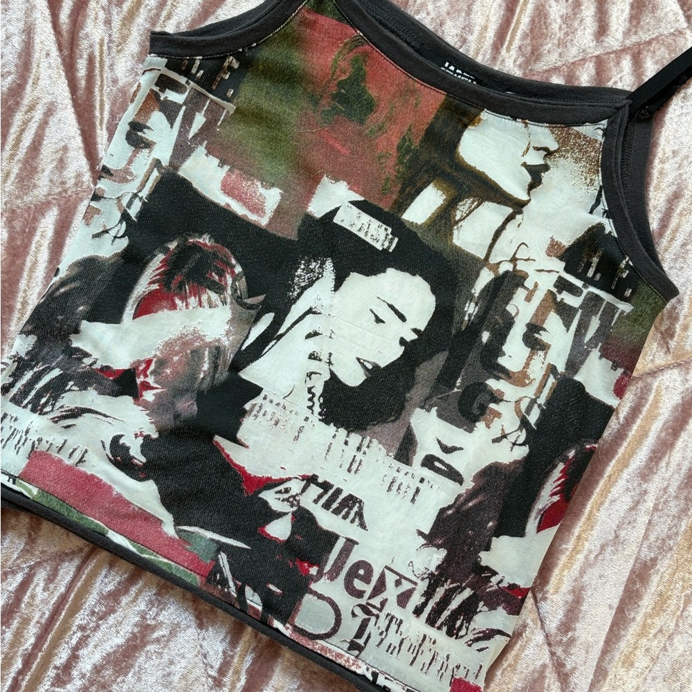 Jaded London Graphic Fitted Tank Top